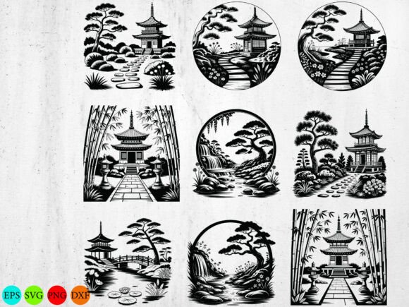 Download Japanese Garden SVG Bundle, Pagoda - Garden svg Collection