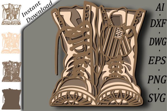 Download Army Boots Multilayer Svg/Paper Cut - Premium Resources