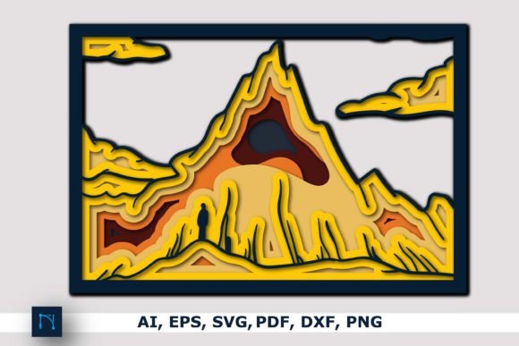 Download 3D Mountain-Cricut SVG-CNC Laser Cut - Cnc laser Collection