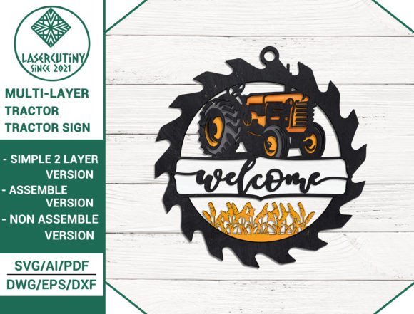Download Multi-Layer Assemble Tractor Sign Svg - Tractor sign svg Collection
